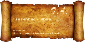 Tiefenbach Absa névjegykártya